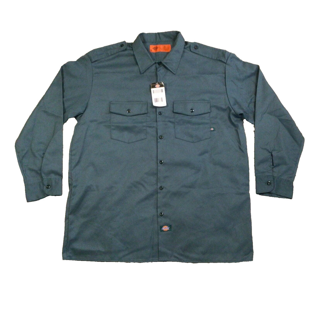 NWT Dickies Orange Tag Long Sleeve XL Regular Button Up Spruce Green 903A